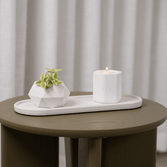 Tealight Candle Holder, Geometric Planter Pot and Tray Tealight Candle Holder, Geometric Planter Pot and Tray