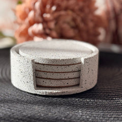 Drink Coaster Set with Holder
