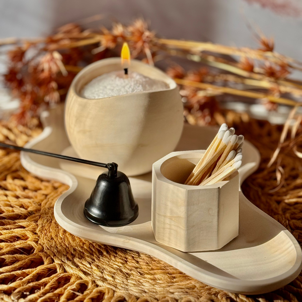Cloud Tray, Candle, Match Stick Cup & Snuffer Set - Catered Workshop Experience