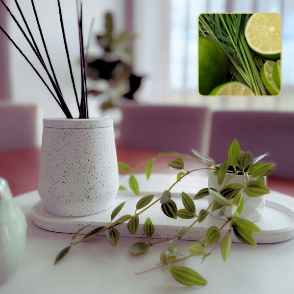 Lime and Lemongrass Silver Grey Granite Reed Diffuser