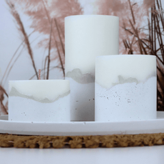 MOONLITE Concrete and Wax Candle Trio