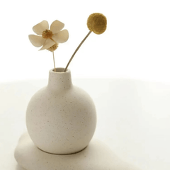 Bloom Vase & Tray – Speckle Stone