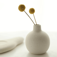 Bloom Vase & Tray – Speckle Stone