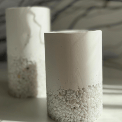 SOLACE - Petite Stone Base Concrete Pillar Candle