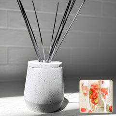 Strawberries and Champagne Silver Grey Granite Reed Diffuser
