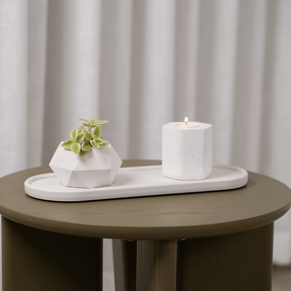 Tealight Candle Holder, Geometric Planter Pot and Tray
